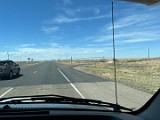 We gaan Texas uit en New Mexico in (zie wegdek!)